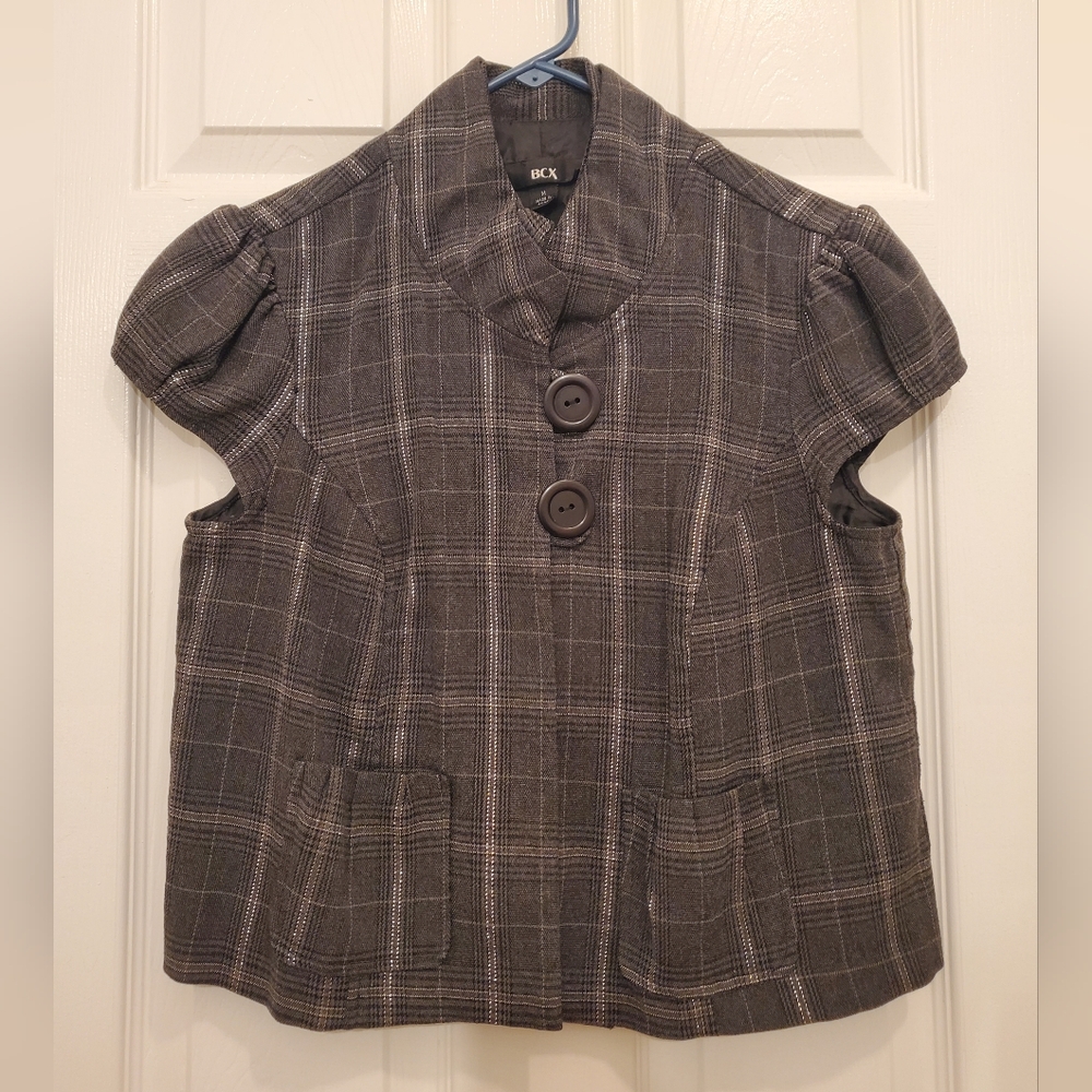 Stylish Plaid Button-Up Jacket